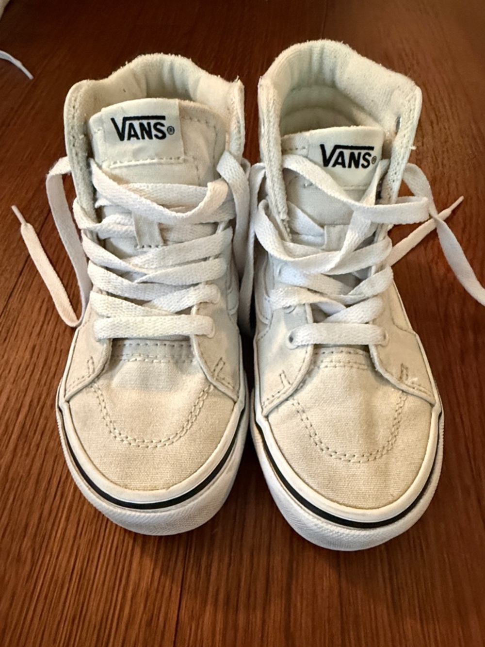 Vans Kids White High-Top Canvas Sneakers